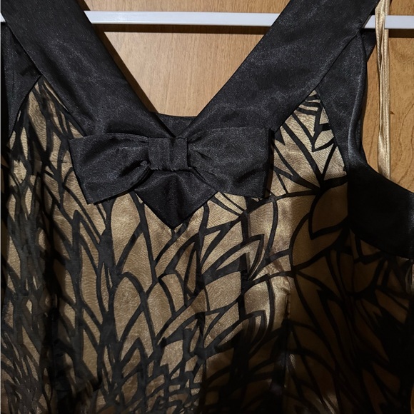 Lane Bryant Black and Gold Strapless Overlay Dress - Picture 3 of 4